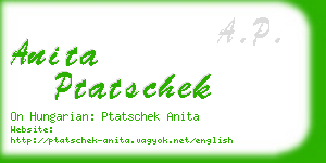 anita ptatschek business card